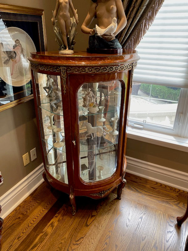 antique cherry curio cabinet