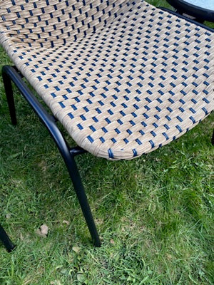 2 Chairs + Side Table (1 Orange 1 Blue Weave)