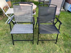 Black & Grey Sling Folding Chairs