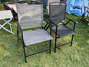 Black & Grey Sling Folding Chairs