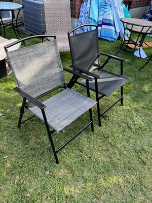 Black & Grey Sling Folding Chairs