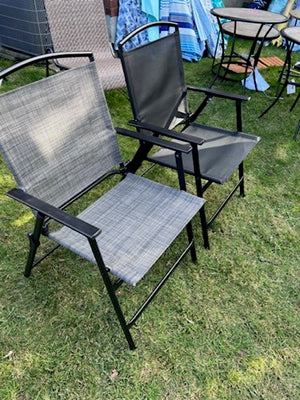 Black & Grey Sling Folding Chairs