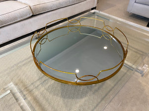 "Three Hands Corp" Round Mirrored Tray