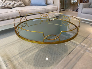 "Three Hands Corp" Round Mirrored Tray