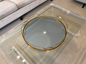 "Three Hands Corp" Round Mirrored Tray