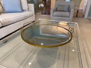 "Three Hands Corp" Round Mirrored Tray