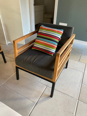 3 Piece 'Mamagreen' Zudu Teak Outdoor Patio Conversation Set + Coffee Table (Sunbrella Cushions)