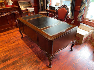 "Lexington" Executive Leather Inlaid Desk