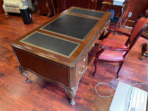 "Lexington" Executive Leather Inlaid Desk