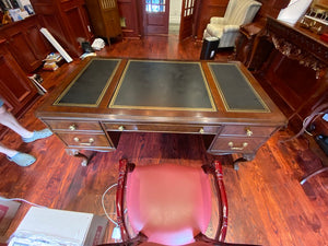 "Lexington" Executive Leather Inlaid Desk