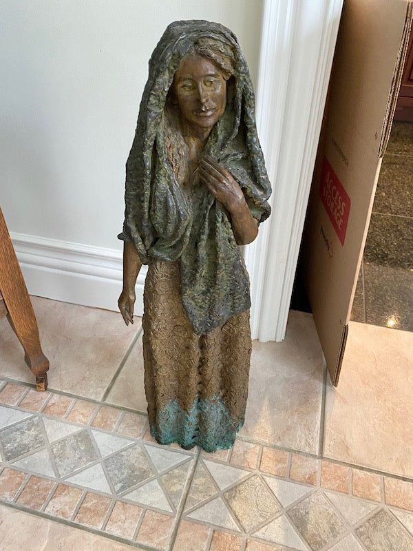 Bronze Sculpture by Silvio Mastrodascio- Lady with Scarf