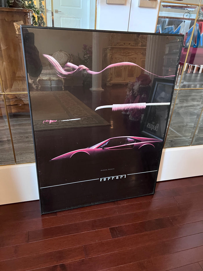 Vintage 1980's Rick McBride's Ferrari "Decisions Decisions" Framed Poster