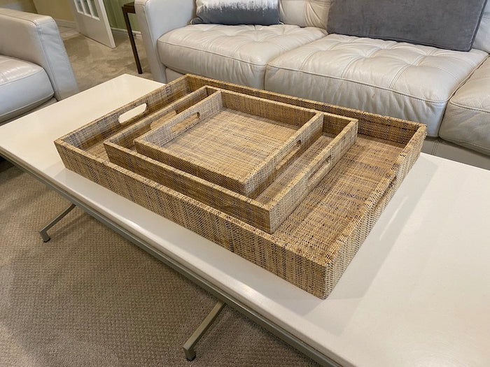 West Elm Raffia Trays