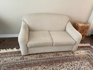 Upholstered Cream Love Seat
