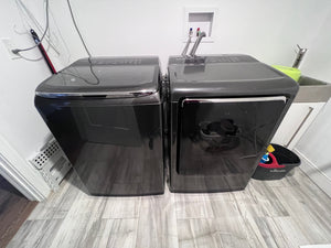 Samsung DVE54M8750V/AC Dryer + Samsung WA54M8750AV/A4 Top Load Washer