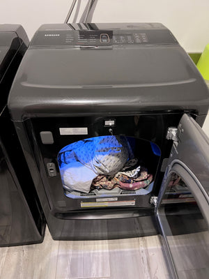 Samsung DVE54M8750V/AC Dryer + Samsung WA54M8750AV/A4 Top Load Washer