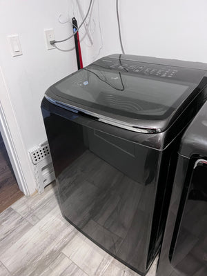 Samsung DVE54M8750V/AC Dryer + Samsung WA54M8750AV/A4 Top Load Washer