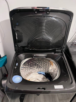 Samsung DVE54M8750V/AC Dryer + Samsung WA54M8750AV/A4 Top Load Washer