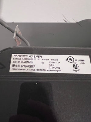 Samsung DVE54M8750V/AC Dryer + Samsung WA54M8750AV/A4 Top Load Washer