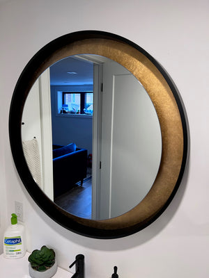 Artcraft Lighting - AM304 - Reflections- LED Round Mirror, Black and Gold, 31.5" (*Retail $760)