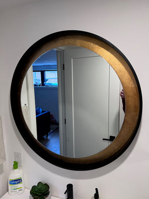 Artcraft Lighting - AM304 - Reflections- LED Round Mirror, Black and Gold, 31.5" (*Retail $760)