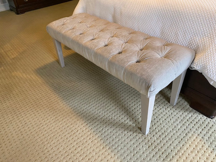 Modern Grey Tufted Bench