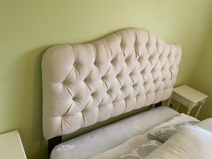 Beige Tufted Queen Headboard