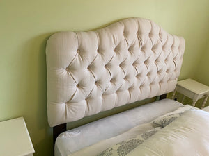 Beige Tufted Queen Headboard