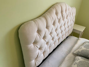 Beige Tufted Queen Headboard