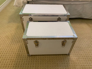 2 White Nesting Trunks