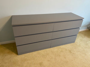 IKEA Malm 6-drawer Dresser- Gray Stained # 2