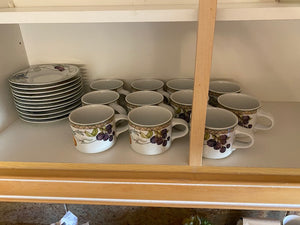 11 Vintage Dansk, Fiance Fruits Cups & Saucers