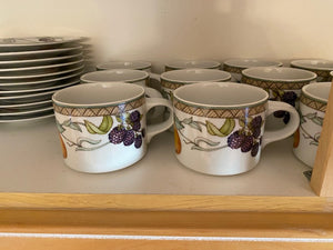 11 Vintage Dansk, Fiance Fruits Cups & Saucers