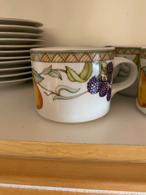 11 Vintage Dansk, Fiance Fruits Cups & Saucers
