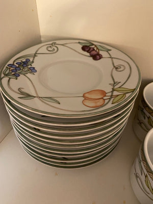 11 Vintage Dansk, Fiance Fruits Cups & Saucers