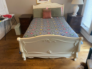 Double White Victorian Style Bed Frame