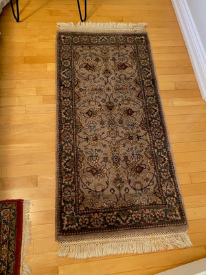 ELTE 100% Wool Rug, Handmade in India-  4.5ft x 2ft