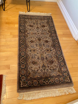 ELTE 100% Wool Rug, Handmade in India-  4.5ft x 2ft