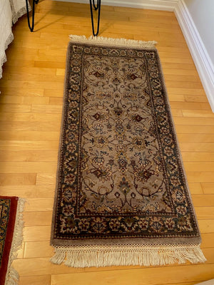 ELTE 100% Wool Rug, Handmade in India-  4.5ft x 2ft