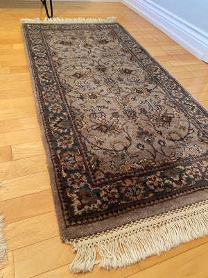 ELTE 100% Wool Rug, Handmade in India-  4.5ft x 2ft