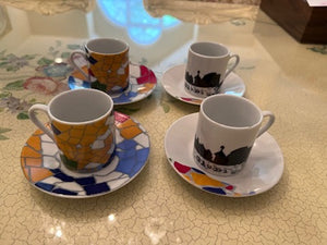 4 Porcelanas Rabat Barcelona Cups & Saucers