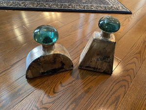 Pair of Glass Decanters- Made in Mexico