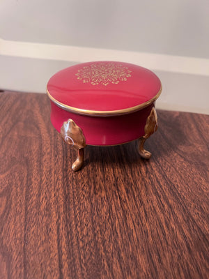 Pirkenhammer Czechoslovakia Red & Gold Trinket Box