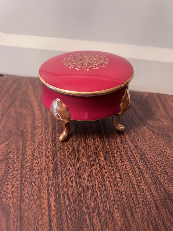 Pirkenhammer Czechoslovakia Red & Gold Trinket Box