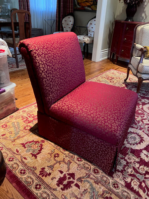 Red Upholstered Accent Chair- Custom 'Robert Allen' Fabric