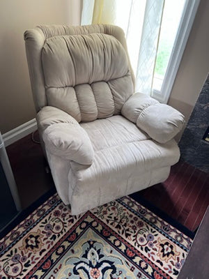 Beige Microsuede Reclining Chair