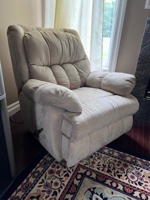 Beige Microsuede Reclining Chair