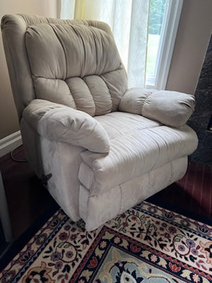 Beige Microsuede Reclining Chair