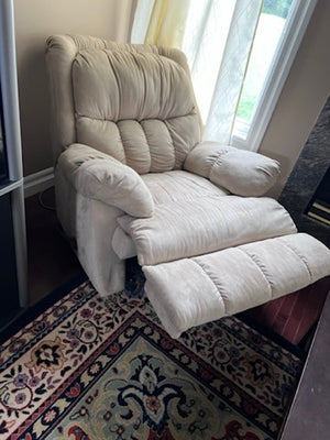 Beige Microsuede Reclining Chair