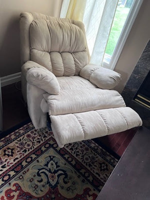 Beige Microsuede Reclining Chair